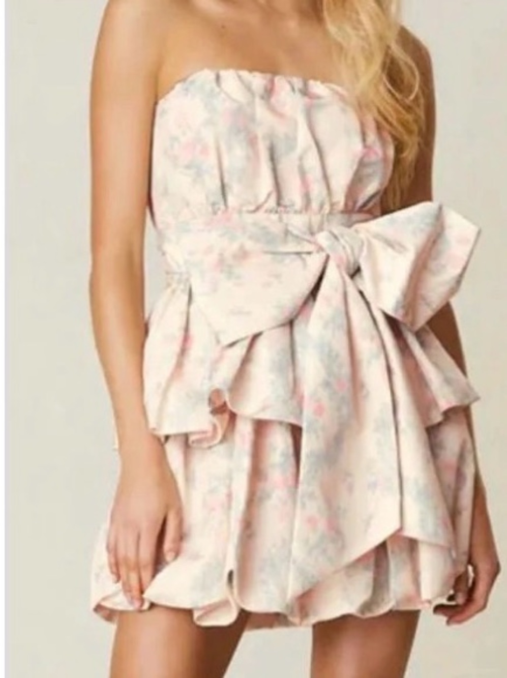 LoveShackFancy Blush Pink Floral Print Dress